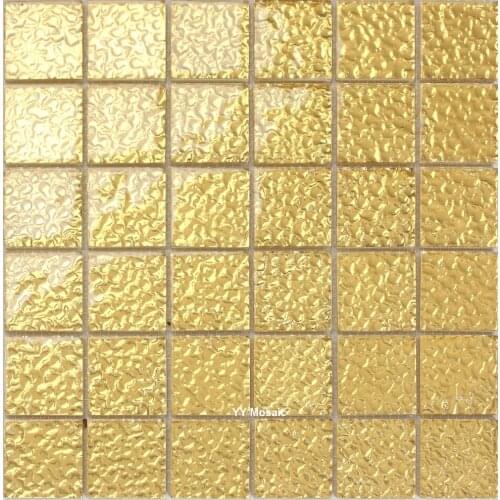 Alkali Resist Gold Mirror Glass mosaic tile, Kitchen Shower Bathroom Wall sticker Wall decoration outdoor swimming pool
