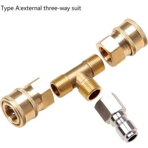 Three-way Quick Connector All-copper High Pressure Cleaner Car Washing Machine Quick Connector