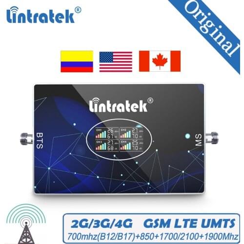 Signal Amplifier Cell Phone 4G 3G 2G GSM Mobile Repeater LTE B12/17/5/4/2 US Cellular Signal Booster for Voice Data Home office