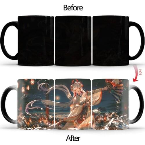 Japanese cartoon Mug Color Changing Porcelain Coffee Cup Ceramic Milk Mug Beer Tea Mug Whiskey Drinkware Cup BSKT-056