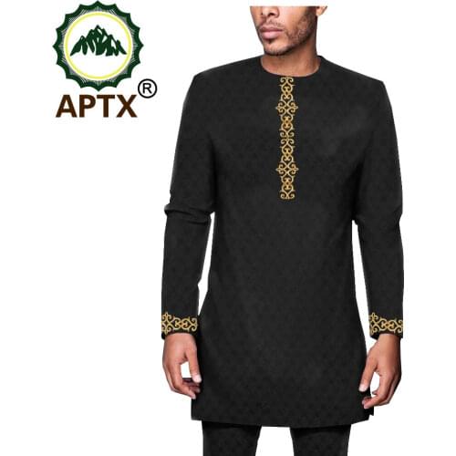 Jacquard Suit for Mens Embroidery Attire long Sleeve Saudi Arab Thobe Jubba Thobe Man Kaftan Islamic TA2016006