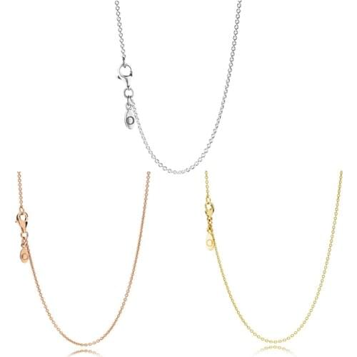 925 Sterling Silver Necklace Signature Anchor Chain Link Pan Necklace For Women Wedding Party Gift