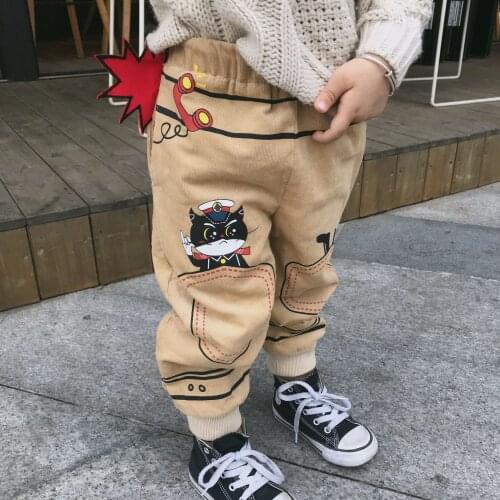 Tonytaobaby Winter Clothes New Boys and Girls Baby Khaki Pants Childrens Clothing Pants and Cashmere Pants
