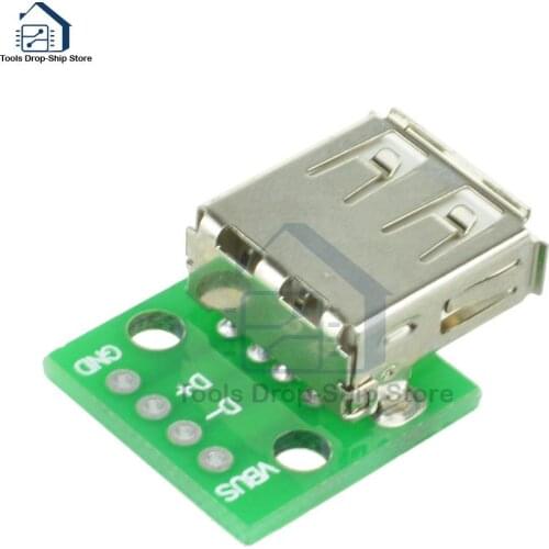 1pcs Type A Female USB To DIP 2.54MM PCB Board Adapter Converter Breadboard For Arduino connector USB 2 Switch Board