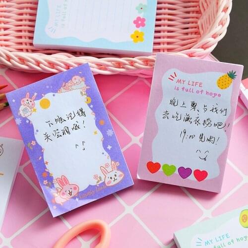 100 Sheets Kawaii Flower Memo Pads Notepads Cute Cartoon Bear Sticky Note Posted It Planner Korean Stationery School Supplies