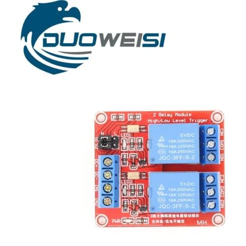 5V 2 Channel 2 Road Relay Module with Optocoupler Isolation Supports High and Low Level Trigger RY010