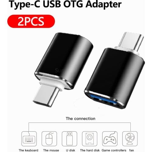 2pcs Type C USB OTG Adapter USB C to USB 3.0 OTG Type-C Converter for Macbook Samsung A21 A51 A71 Huawei P30 P40 USB-C Connector