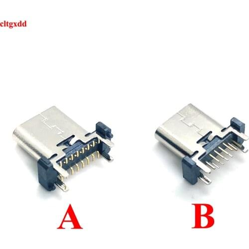 2Pcs Vertical Plug-in USB 3.1 TYPE C Female 16P SMD DIP Connector Four-pin Board For SMT DIY PCB Design