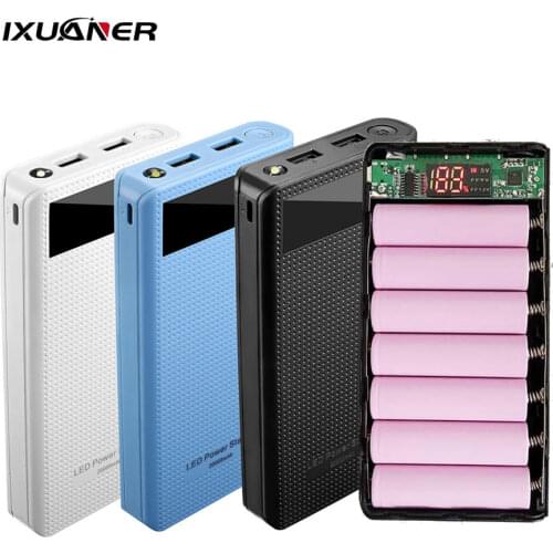 7x 18650 USB Power Bank Battery Charger Case DIY Box for IPhone for Smart Phone MP3 Electronic Mobile QC3.0 PD Fast Charging