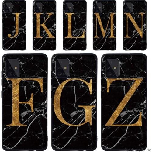 Cases For Samsung A10/A20E/A30S/A40/A50 / A50S/70 / A70S/A51/A71 INITIALS NAME/26 Letter Soft Silicone Cover Mobile Phone Case