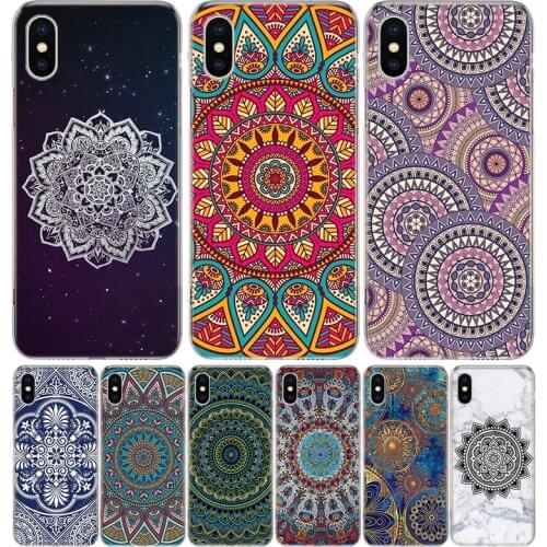 Blue Totem Mandala Flower Phone Case For iPhone 12 11 Pro 7 6 X 8 6S Plus XS MAX + XR 5S SE Mini 7P 7G Cover Coque Capa Shell
