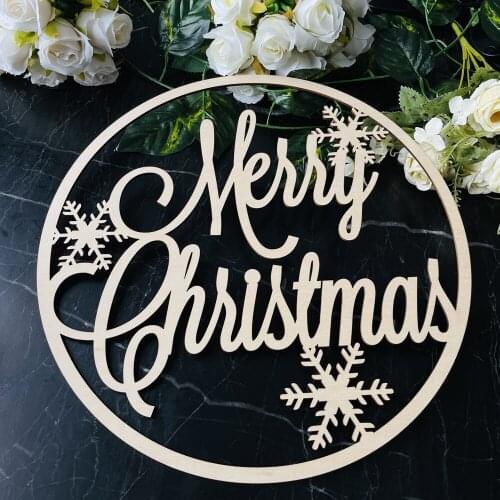 Wood Merry Christmas Sign Party Event Decorations New Year Acrylic Christmas Ornaments Gifts Xmas Tree Decor Backdrop Photo Prop