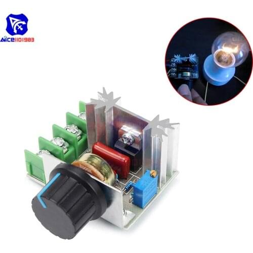 Diymore 2000W 50-220V AC 25A PWM SCR Motor Speed Controller Module Adjustable Temperature Switch LED Dimmer Voltage Regulator
