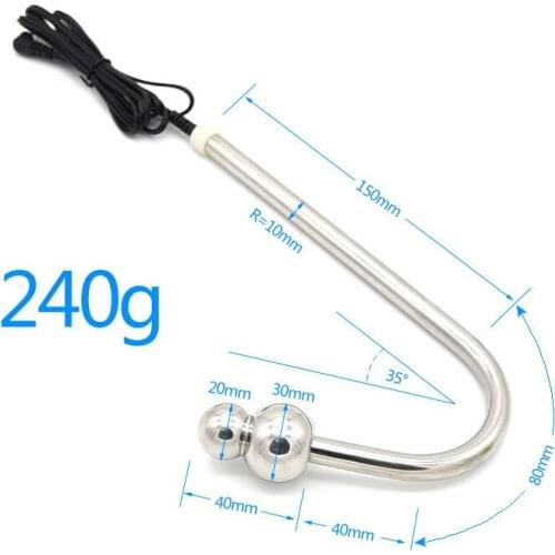 Electric Shock Anal Plug Anus Electro Shock Erotic Electro Stimulation Sex Toys Accessories: Beads Anal Hook
