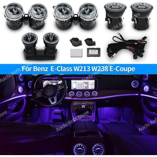 H ot sale Car turbo shape LED air conditioning vent 64 color Ambient Light modificatio For Mercedes-Benz E-Class W213 W238
