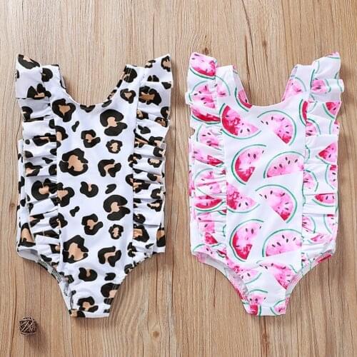 Baby Kids Girls Summer Leopard Printed Bikini One Piece Swimwear Swimsuit Girls swimwear Brand New Summer Girls Swimsuit