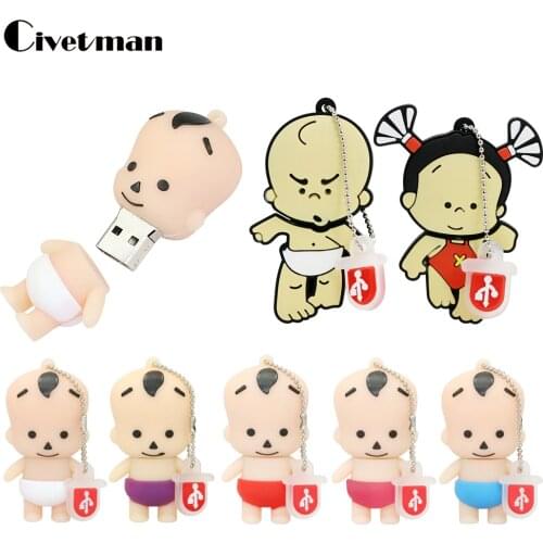 Mini Pen-drive Baby Gift USB Stick 16GB 32GB 64GB 128GB Keychain Cartoon Infant Pobaby USB Flash Drive 256G Pendrive Memory Disk