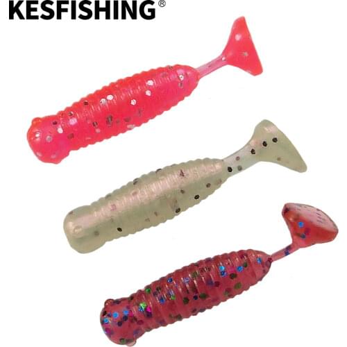 KESFISHING lures Soft Lure 10pcs 4.5cm/1.4g KESFISHING I Grub Red Spinner Lifelike Swimbait Isca Tackle Carp Fishing Crankbait