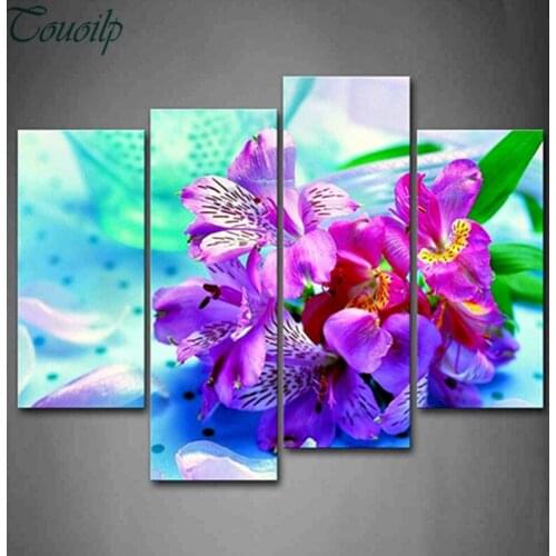 DIY triptych Diamond Embroidery Orchid stone Square Pattern Rhinestone Sets Diamond Painting Cross Stitch Wall Decor Needlework