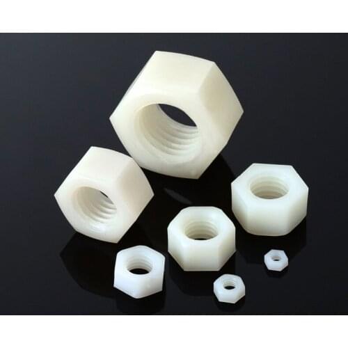 Nylon hexagon nut Black transparent Plastic nut Nylon nuts M2 M2.5 M3 M4 M5 M6 M8 M10
