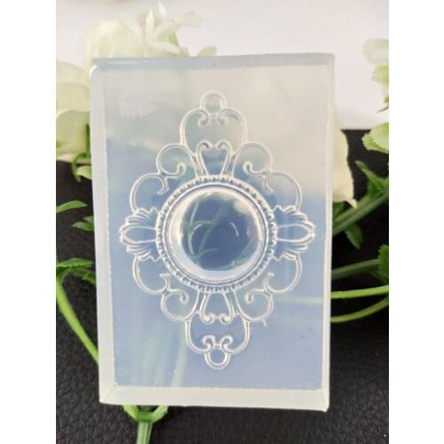 New Hollow pattern gemstone pendant with a round base Silicone Mold Mould For Epoxy Resin Jewelry Making DIY Hand Craft