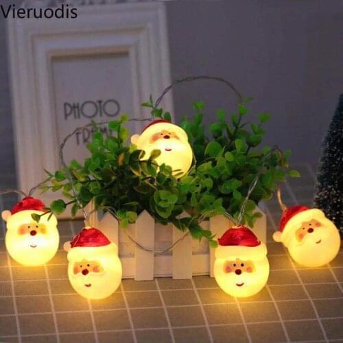 New Santa Head Battery Lamp String Creative Decorative Lights LED Christmas Light String Christmas Tree Decoration Lights