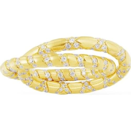 Fashion Charm Sterling Silver Copy 1:1 Copy,Yellow Silver Intertwined Hoop Ring 2021 Jewelry Gift With Logo