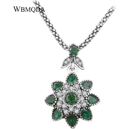 Retro pedants Necklaces 2018 Ladies Fashion Silver Plated Jewelry Inlaid Resin Womens Jewellery