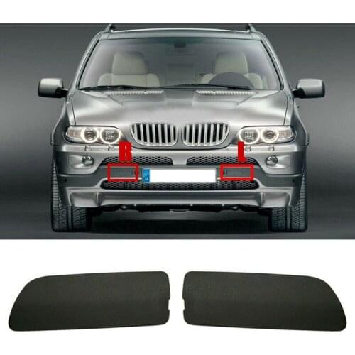 Pair Front Bumper Tow Hook Cover Unpainted 51117116671 51117116672 for -BMW E53 X5 3.0I 4.4I 2004 2005 2006
