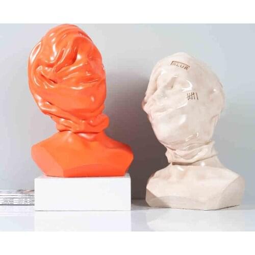 Nordic Home Decoration Abstract Statue Creative Bust Portrait Figurine Office RoomDecor Resin Sculpture Modern ArtsCrafts Statue