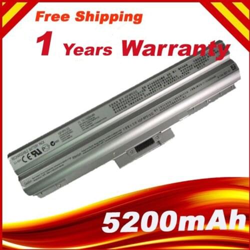 Sliver5200mAh 6Cell Laptop Battery for SONY VAIO VGP-BPS13/S VGP-BPS13A/S VGP-BPS21/S VGP-BPL21A VGP-BPS13A/B VGP free shipping