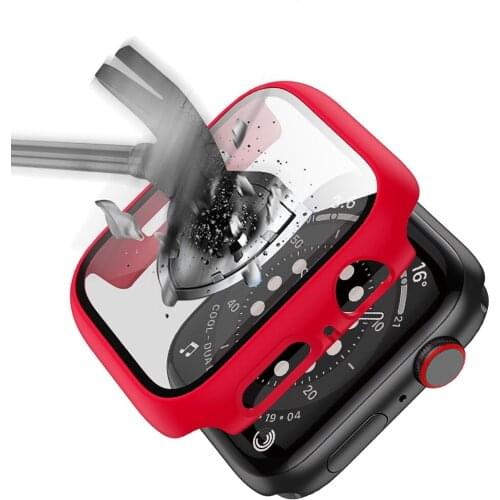 Tempered Glass + PC for Women Iwatch Protective Screen Protector for Apple Watch 42 44 40 38mm 6 5 4 3 2 SE Matte Material Shell