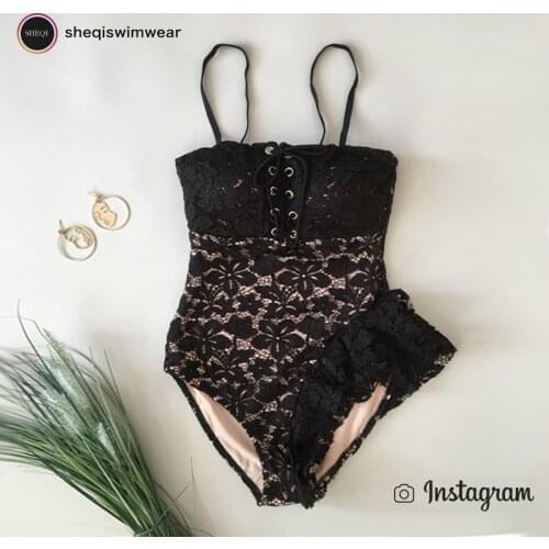 Plus Size One Piece Swimsuit Women Beachwear Swim Suit For Wear Bikini Female Lace Hot Push Up Sexy Backless New 2021 Print