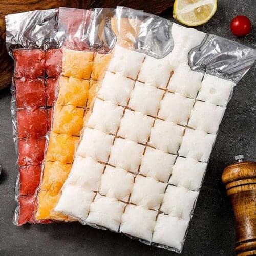 10pcs/pack Ice Cube Mold Disposable Self-Sealing Ice Cube Bags Transparent Faster Freezing Ice-making Mold Bag Kitchen Gadgets