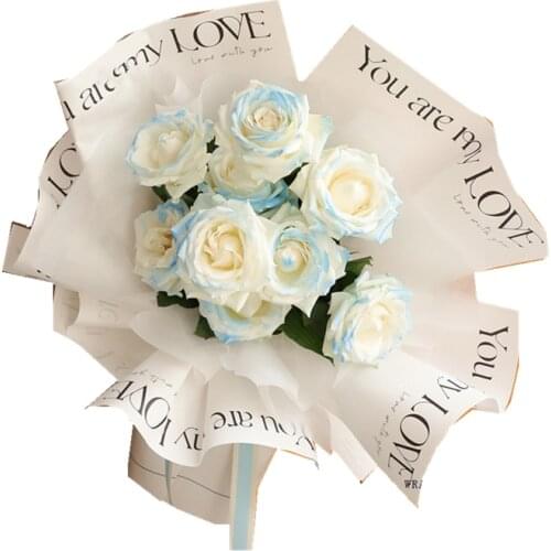 20 Sheets Small Bouquet Valentines Gift Wrapping Material Flower Wrapping Paper White