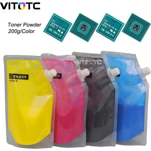 4 Refill Toner Powder and 4 Cartrisdge Reset Chip Kit Set For Xerox Color C60 C70 Copier 200g/Bag
