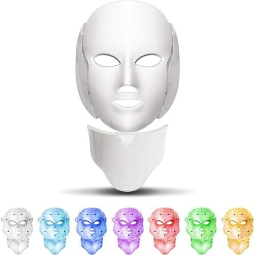 7 Colors LED Facial Mask Spectrometer Led Therapy Mask Light Therapy Acne Neck Face Mask Korean Skin Care OPP Bag Pack