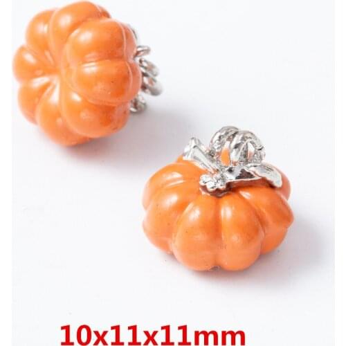 8pcs pumpkin Halloween Spray paint zinc alloy metal pendant charms for diy jewelry making 6738