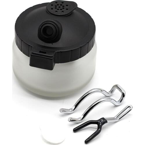 Airbrush Cleaning Pot Stabilizer Bottles Holder Paint Station Glass Jar Bottles Filter Frosted Glass Clean Tools Set