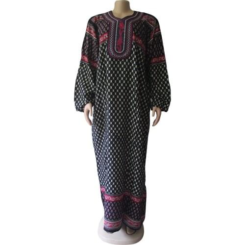 African Dashiki New Dashiki Traditional Fashion Pattern Design Muslin Party Dress For Lady