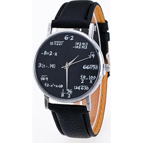 Arabic numeral complex algorithm pattern Watches Girls Pattern Leather Band Analog Quartz Vogue Watches Relogio Feminino Gift Q