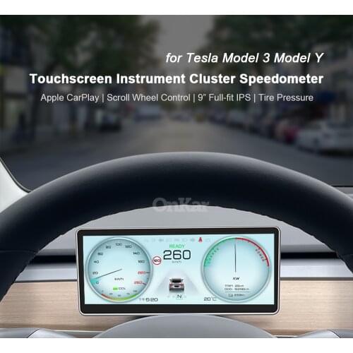 ONKAR 9 Inch Digital LCD Screen For Tesla Model 3 Y Head-up DashBoard Multimedia Player Car Virtual Instrument 1920*1080P Screen