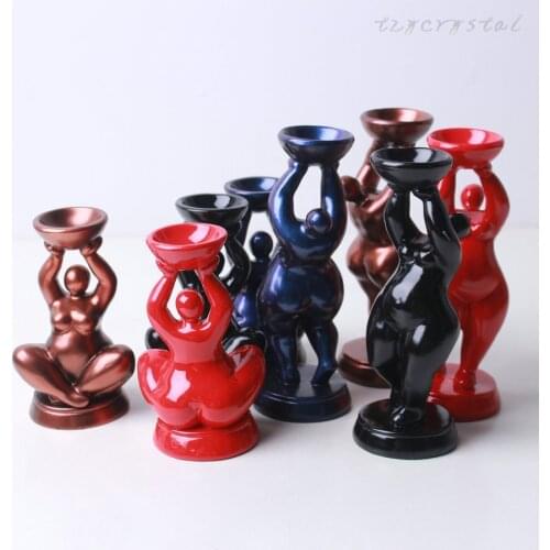 1pc Color Resin Female Body Standing/sitting Creative Crystal Ball Bracket Home Decoration Base
