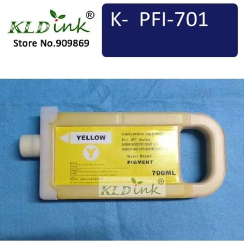 KLDINK - PFI-701Y Yellow Ink Cartridge ( PFI-701 0903B001 Ink) Compatible with imagePROGRAF iPF8000S / iPF9000S printer