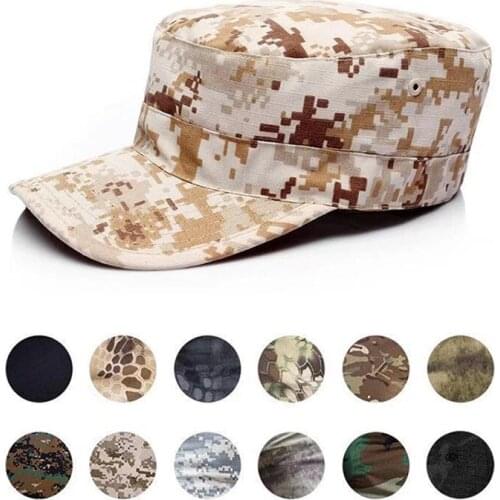 Army Fans Military Cap Men Camouflage Flat Cap Cadet Field Outdoor Training Tactical Hats Snapback Breathable Hunting Hat
