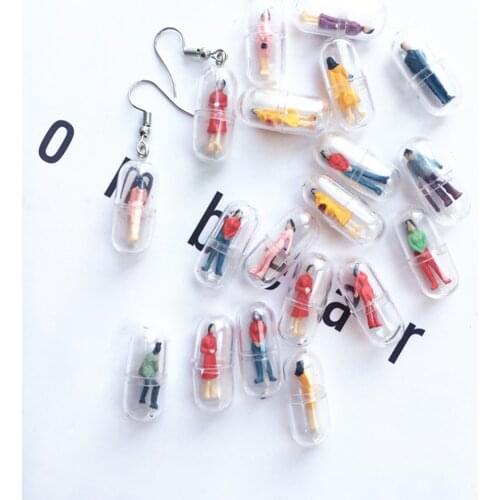 2019 Creative Hand Made Funny Earrings Random capsules villain earrings funny cartoon translucent ear clips student earrings