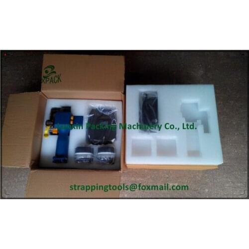 LX-PACK Battery Powered PET & PP Strapping Hand Tool,Sealless Tensioner/Sealer Combination,Plastic Strapping Friction Welding