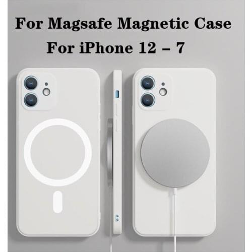 Magnetic Silicone Case For iPhone 12 Mini 11 Pro Max XS SE2 XR X 8 7 Plus Apple Huawei P40 Mate30 Pro Magsafe Cover Shockproof