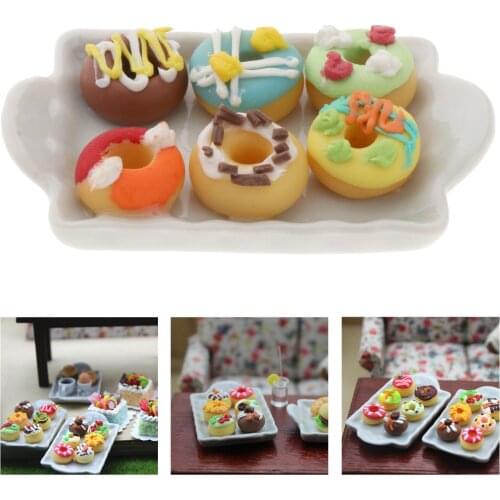 Dollhouse Miniature Food Mini Donuts Decor Accessories Decoration Toys