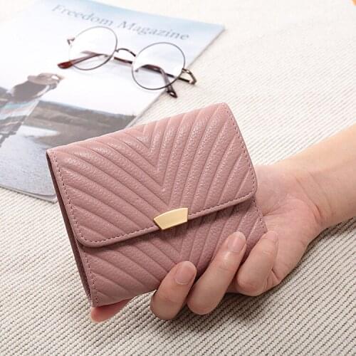 Fashion Popular V-pattern Short Womens Wallet 2020 New High Quality Genuine Leather Female Purse With Nice Hardware DDY05